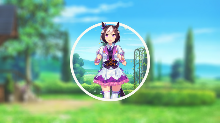 Special Week from Uma Musume Pretty Derby in a garden