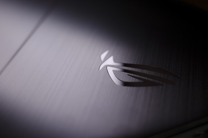 ASUS Republic of Gamers logo on a laptop