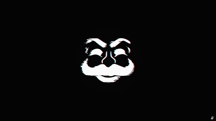 fsociety logo from Mr. Robot glitch art 4K