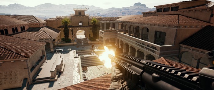 Player Unknown Battlegrounds M4A4 weapon fire