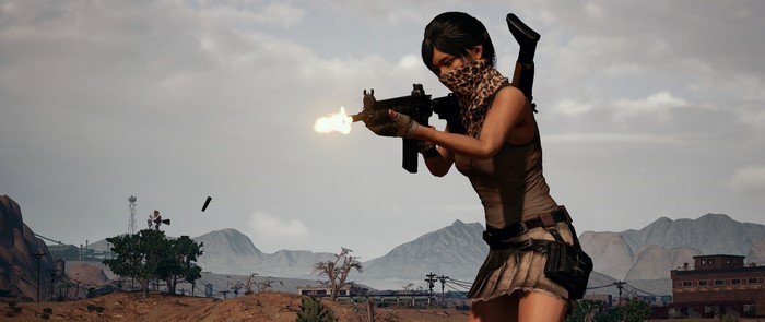 Girl with M4A4 in Player Unknown Battlegrounds