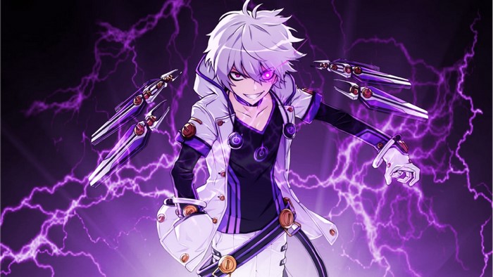Elsword Anime Boy with Lightning Powers