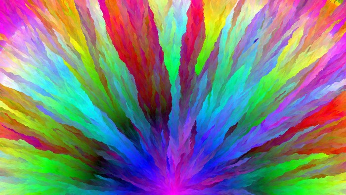 Abstract explosion of colorful paint strokes