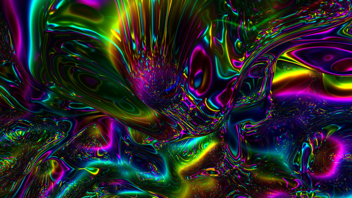 Abstract psychedelic iridescent fluid art