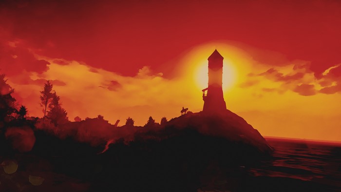 The Witcher 3: Wild Hunt lighthouse at sunset