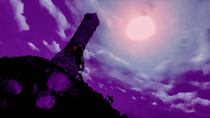 4K The Witcher 3: Wild Hunt purple sky