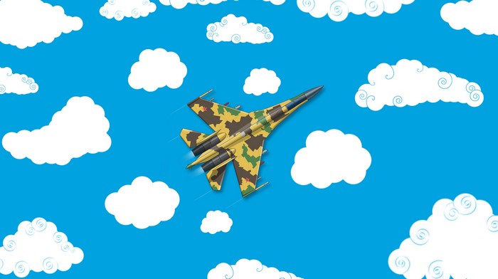 Sukhoi Su-35 fighter jet in the sky