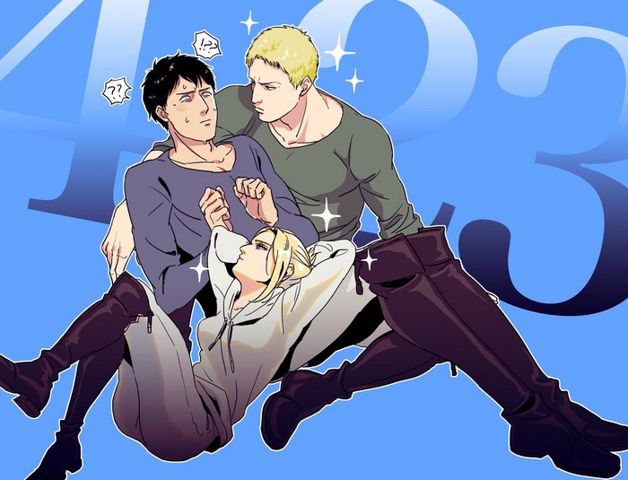 Reiner, Annie, and Bertolt from Attack on Titan