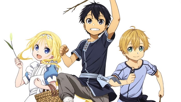 Alice, Kirito, and Eugeo from Sword Art Online