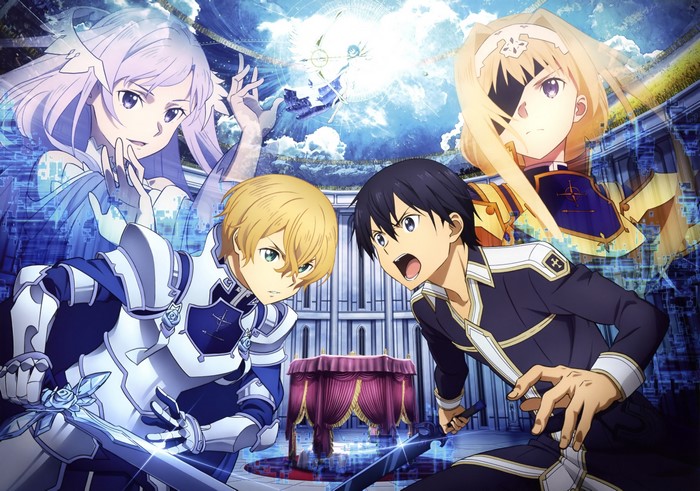 Kirito, Eugeo, Alice, and Asuna from Sword Art Online Alicization