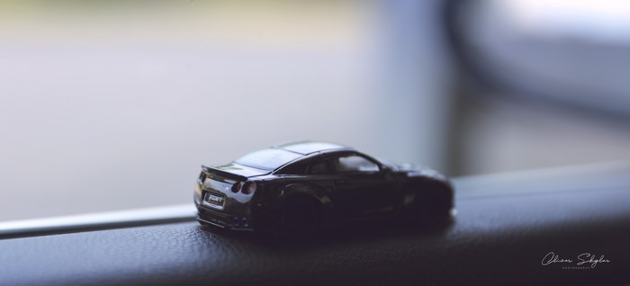 Black Nissan GT-R toy car