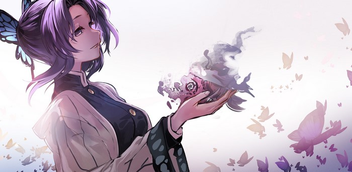 Kochou Shinobu from Kimetsu no Yaiba with butterflies