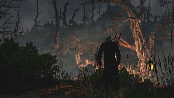 Geralt from The Witcher 3: Wild Hunt with a lantern