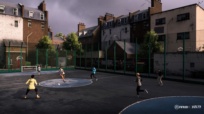 FIFA 20 Volta Football players on an urban court