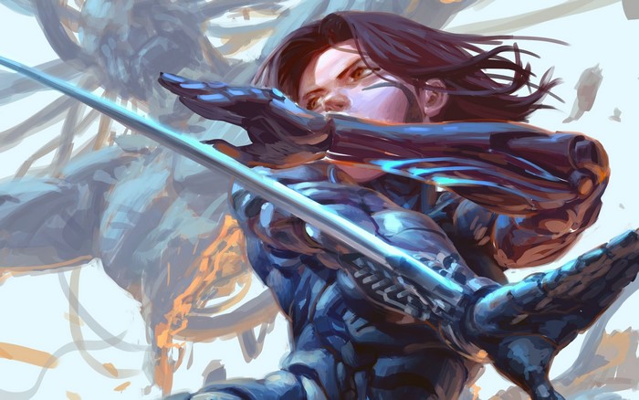 Alita from Alita: Battle Angel with a sword