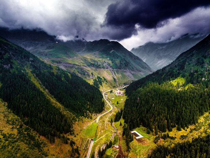 Transfagarasan Road Through Romanian Mountains