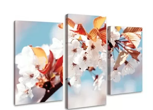 White flowers, modular painting