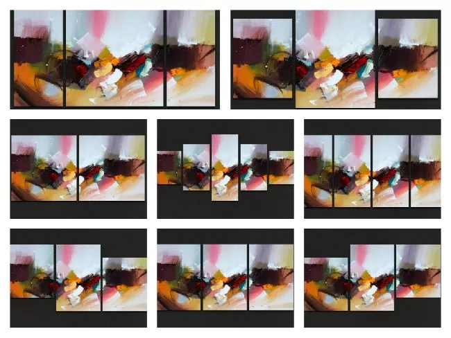 Versions of modular paintings based on one image
