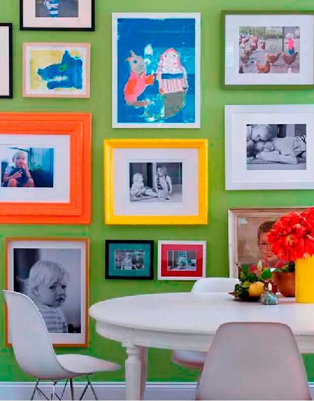 A photo collage in the nursery