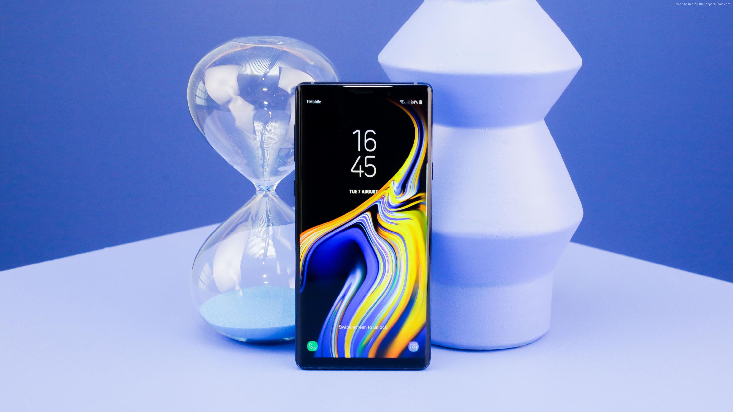 Samsung Galaxy Note 9 with hourglass and vase HD Wallpaper