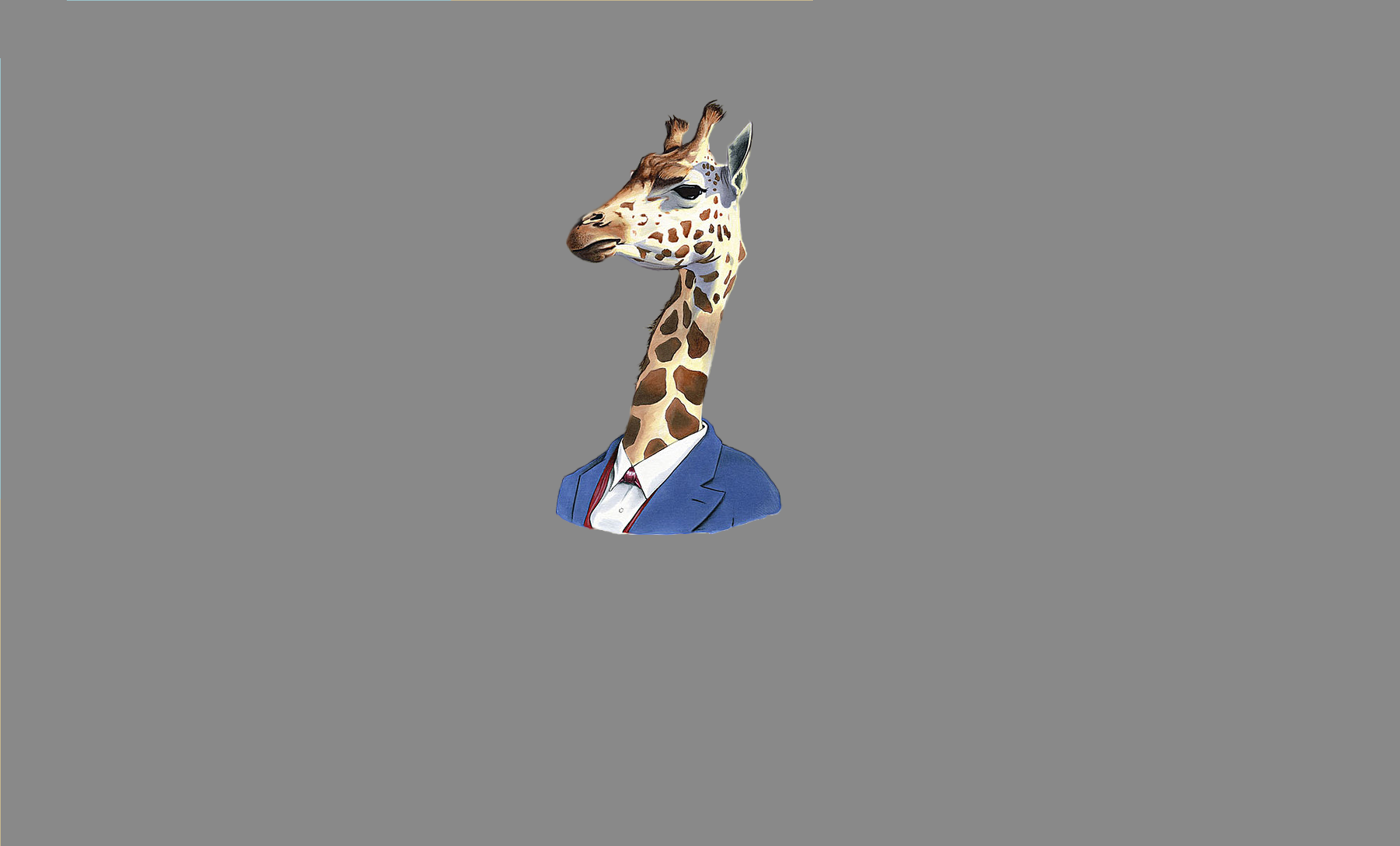 Illustration of a giraffe wearing a suit and tie HD Wallpaper