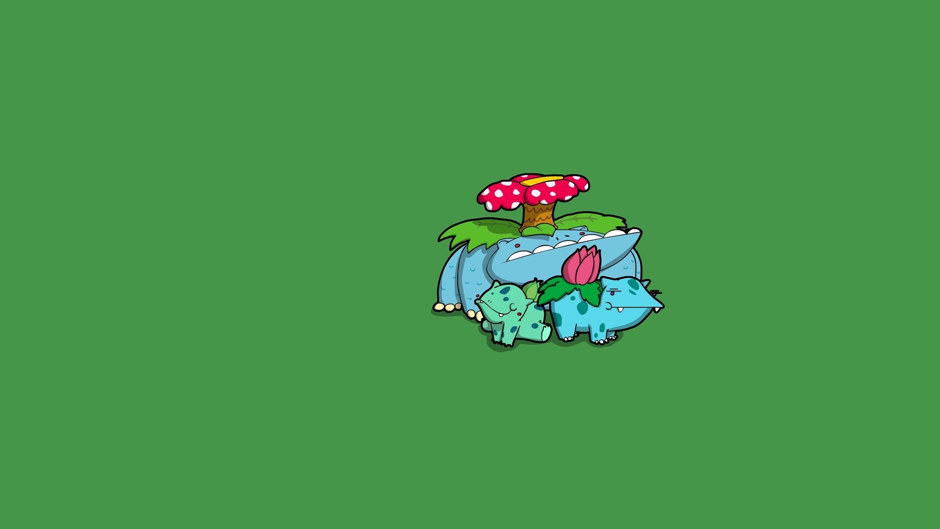 Bulbasaur family from Pokemon HD Wallpaper