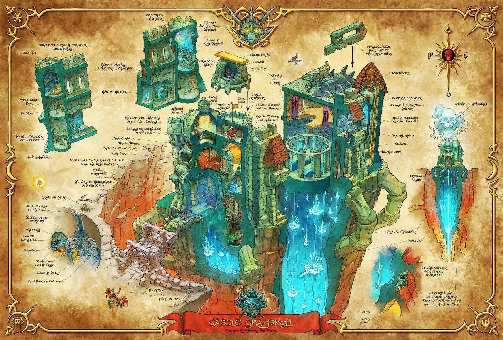 Castle Grayskull Map from Masters of the Universe HD Wallpaper