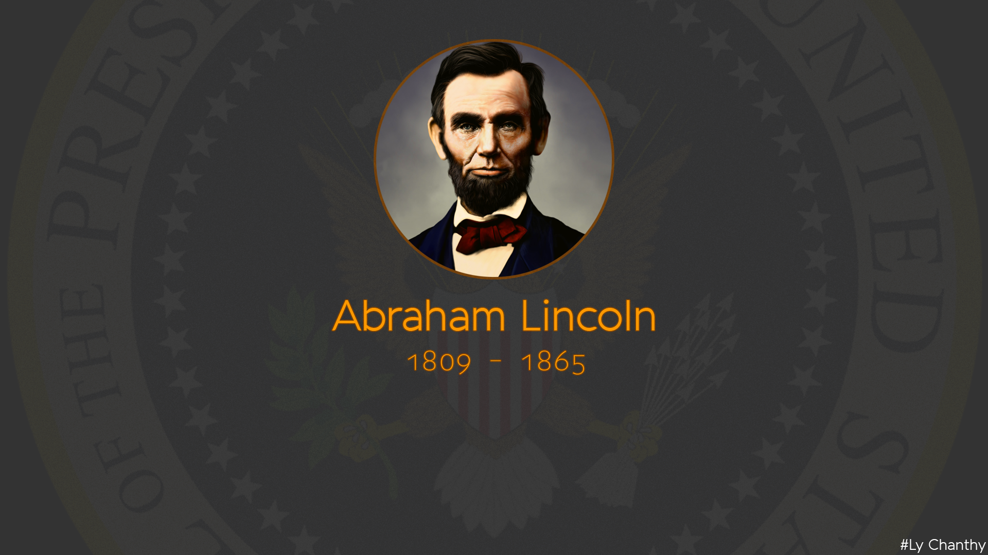 Abraham Lincoln portrait with dates HD Wallpaper