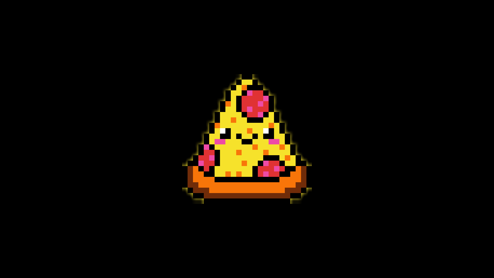 Pixel art slice of pizza with a face HD Wallpaper