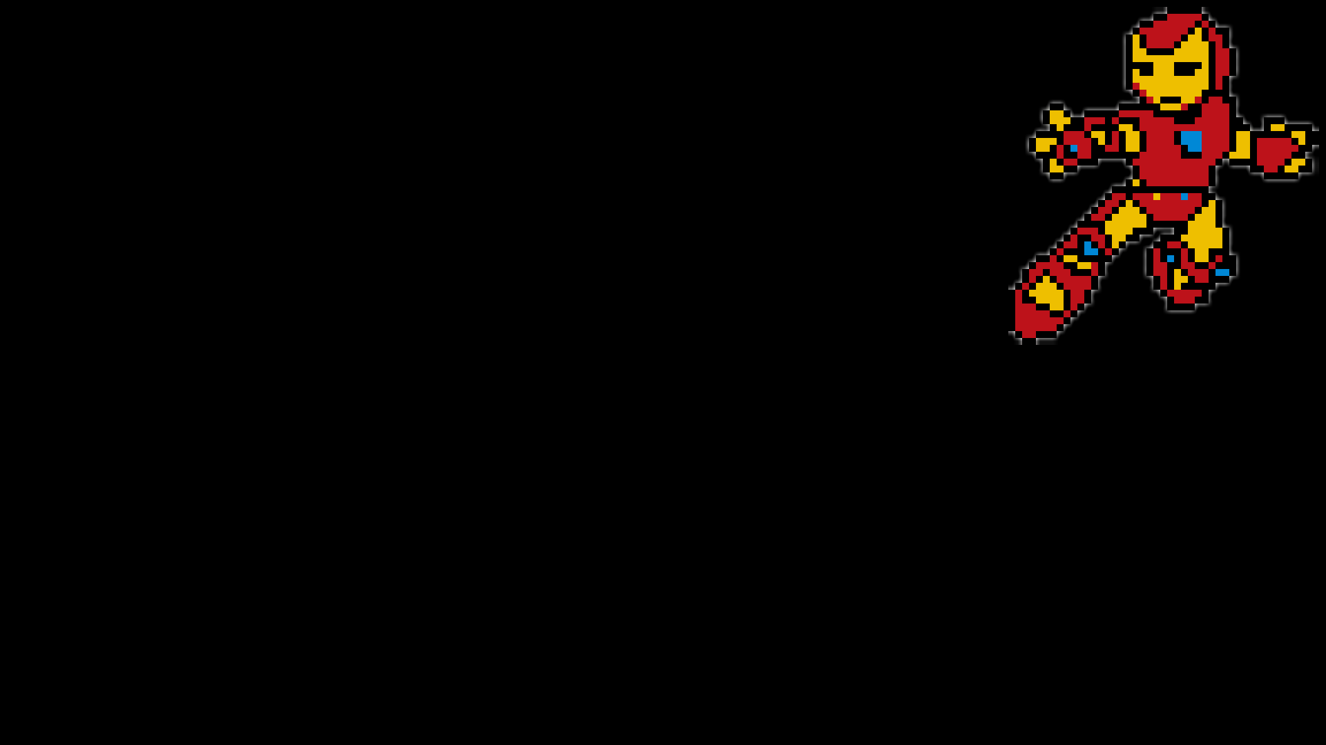 Pixel art Iron Man in flight HD Wallpaper