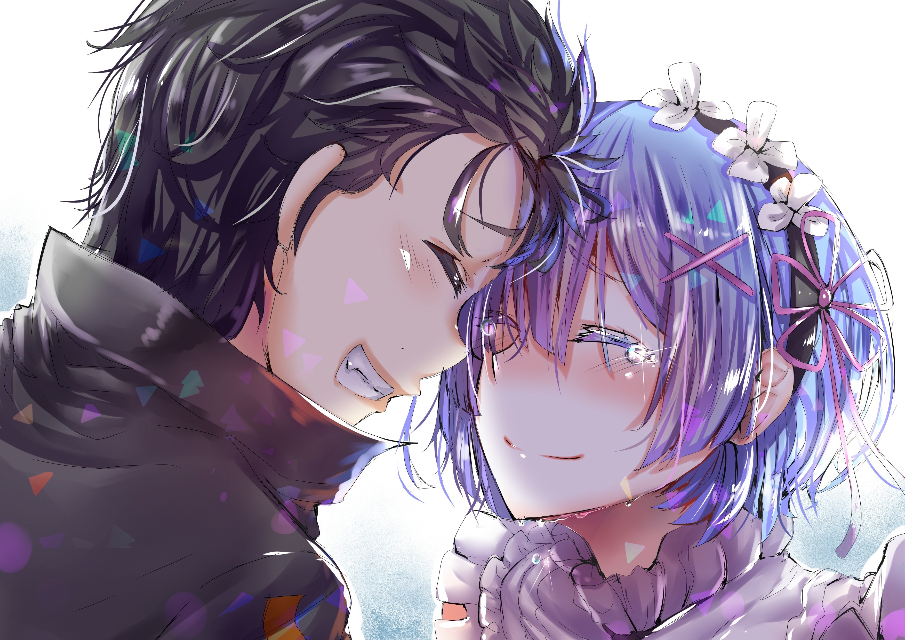 Natsuki Subaru and Rem from Re:Zero HD Wallpaper