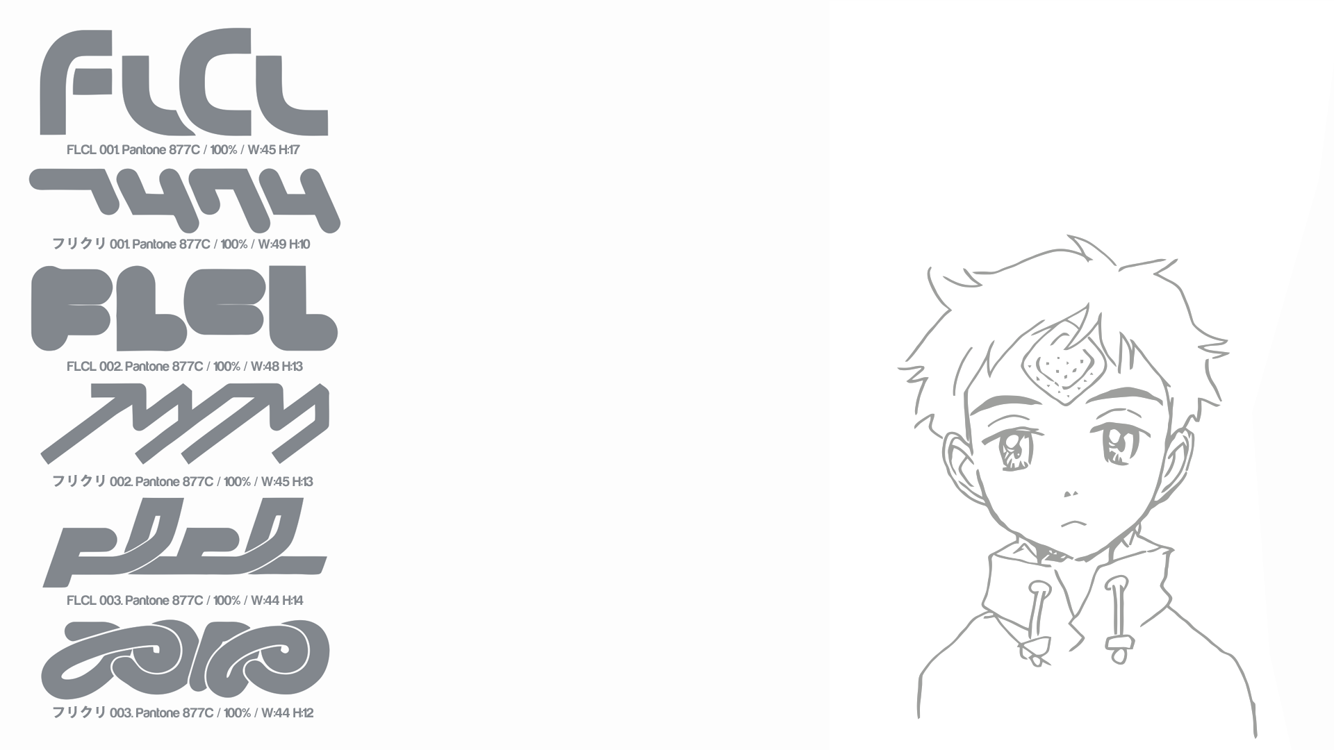 FLCL logos and character sketch HD Wallpaper