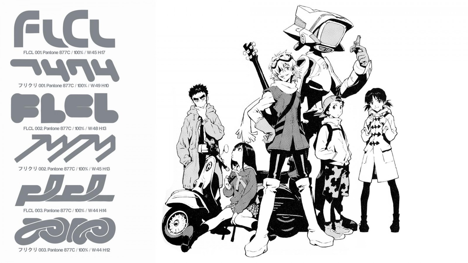 FLCL characters and logos HD Wallpaper