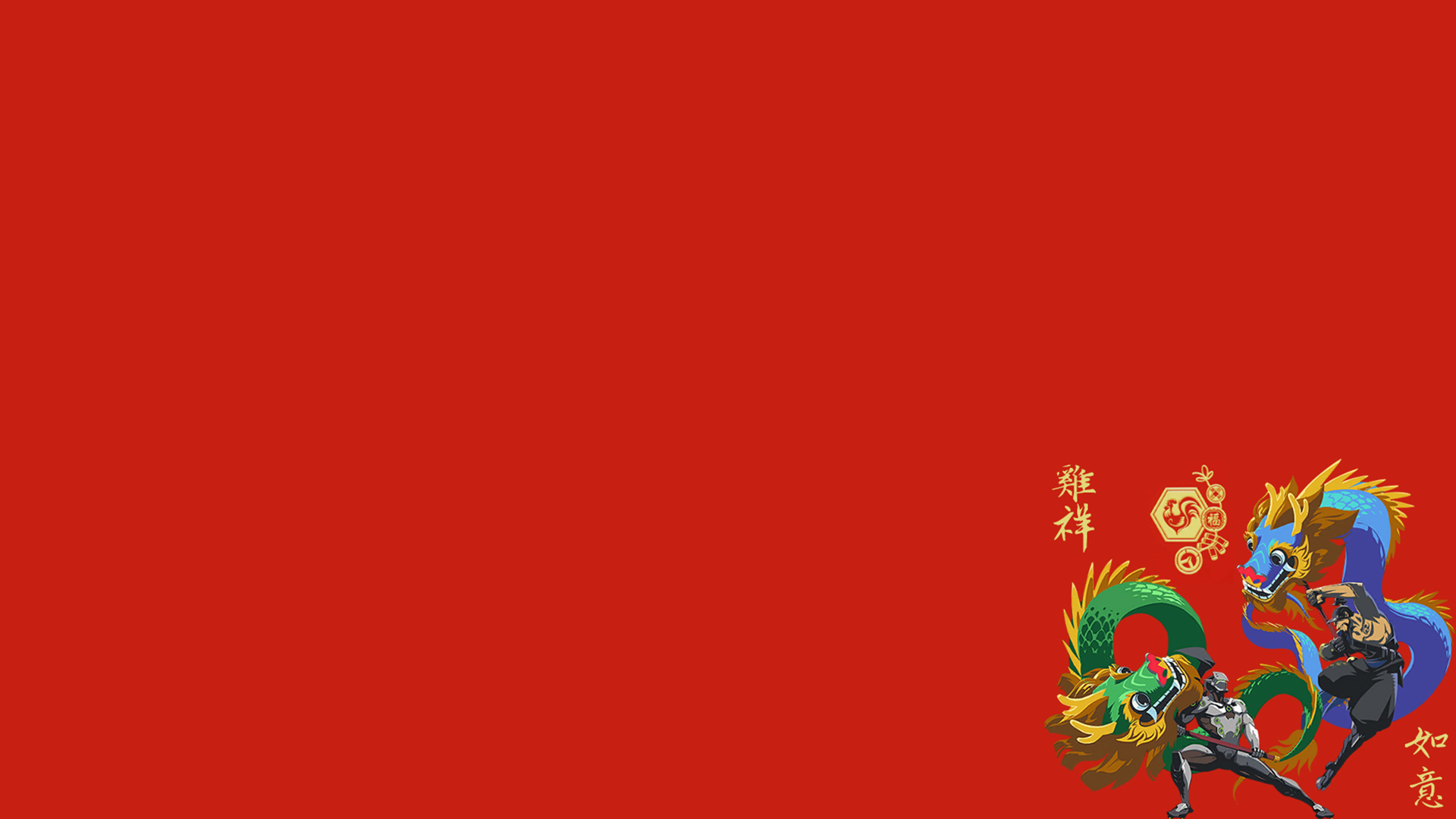 Genji and Hanzo from Overwatch with Dragons HD Wallpaper