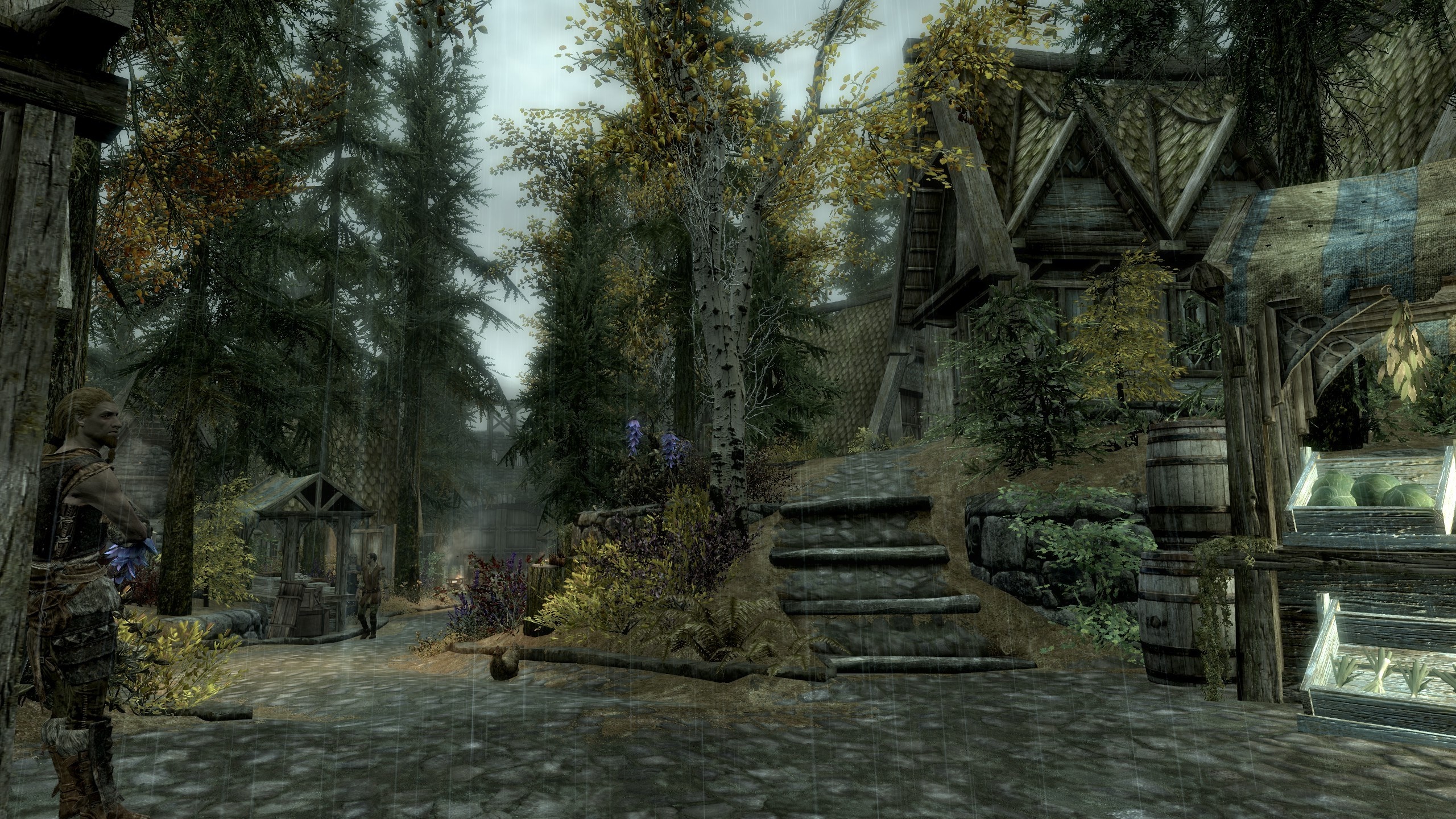 The Elder Scrolls V Skyrim screenshot of a village HD Wallpaper