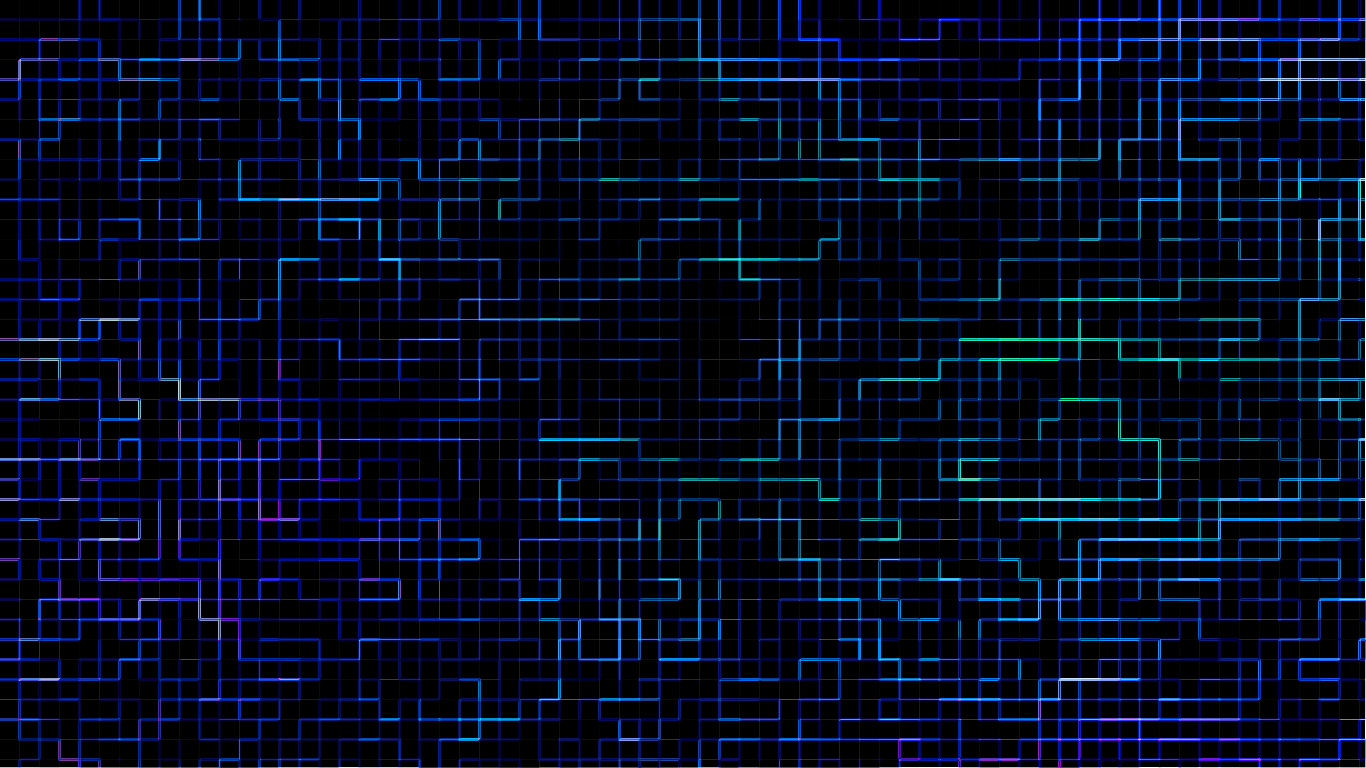 Abstract blue and cyan grid on black background HD Wallpaper