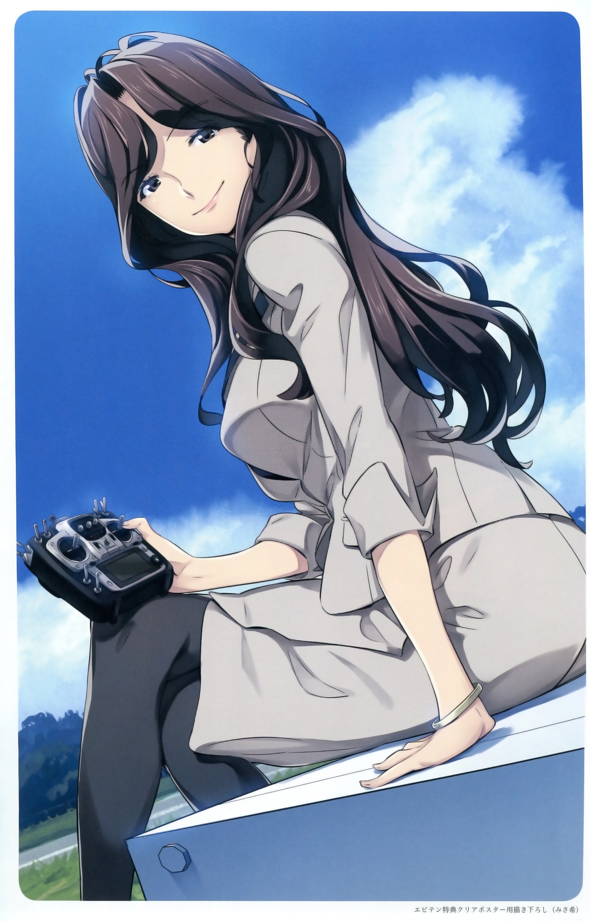 Senomiya Misaki from Robotics;Notes holding a remote control HD Wallpaper