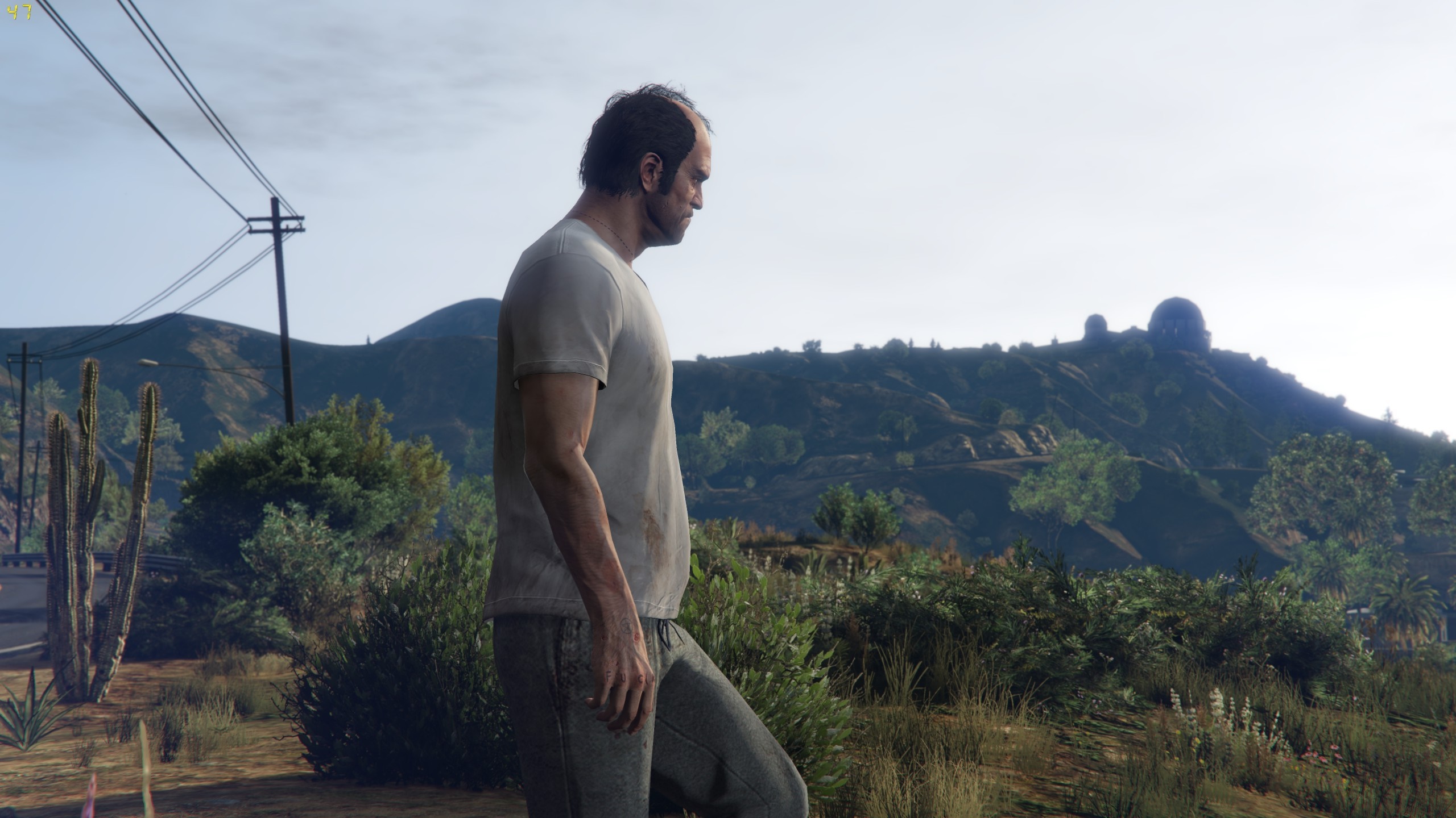 Trevor from Grand Theft Auto V on a hill HD Wallpaper