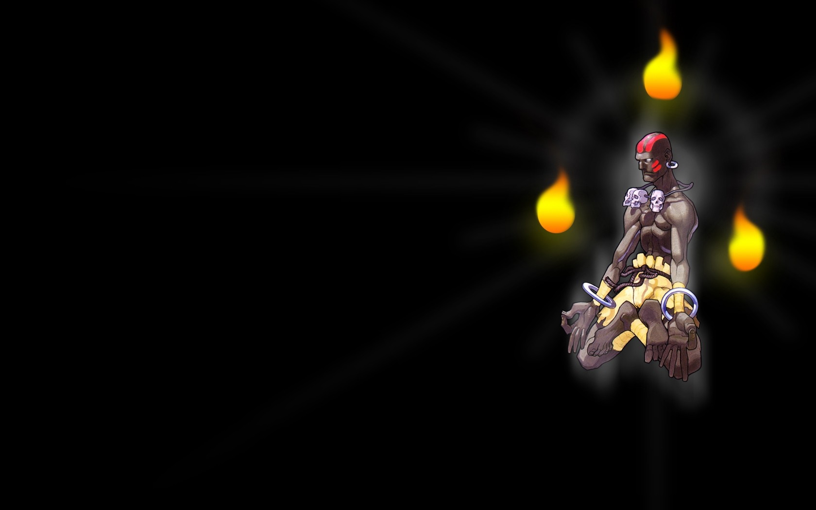 Dhalsim from Street Fighter with floating flames HD Wallpaper