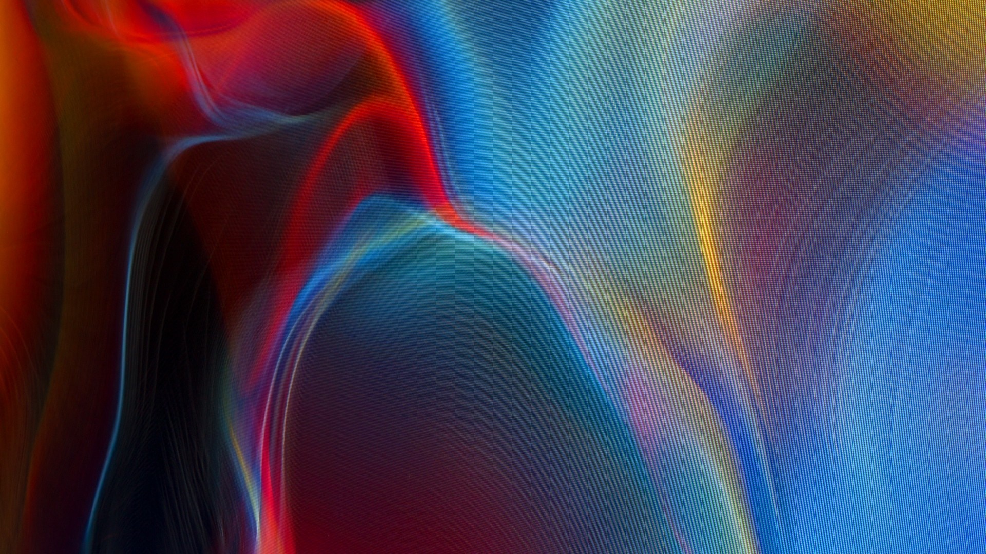Abstract waves of red and blue light HD Wallpaper