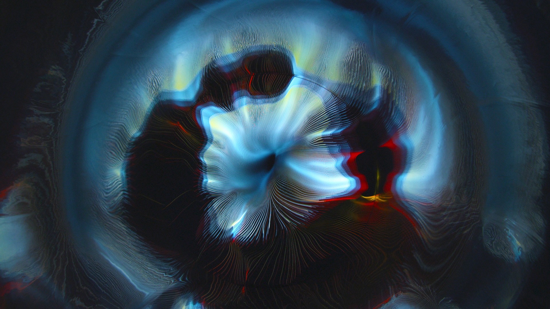 Abstract swirling blue and red light patterns HD Wallpaper