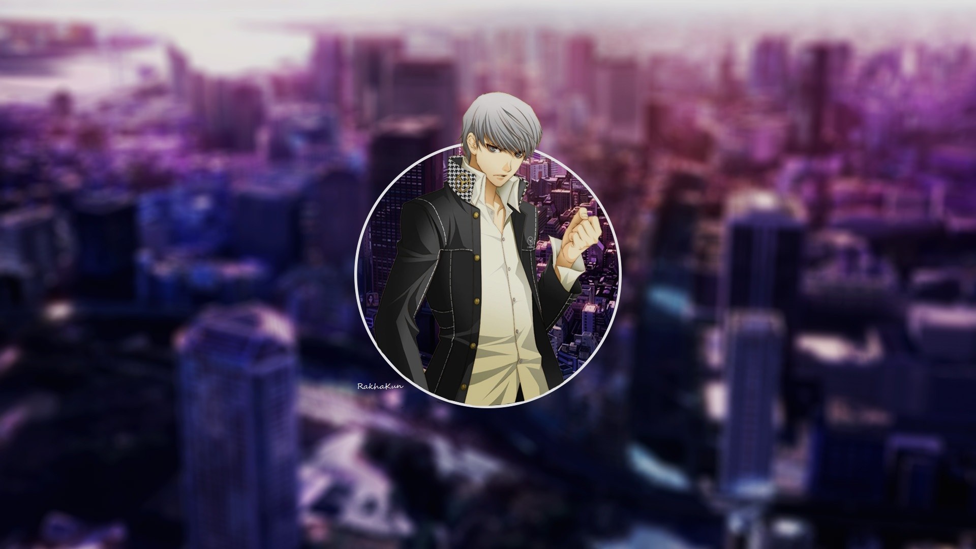 Yu Narukami from Persona 4 in a city HD Wallpaper