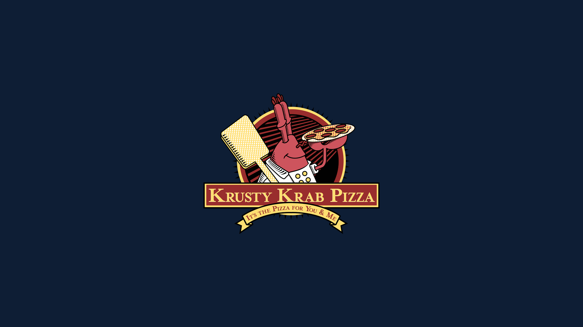 Krusty Krab Pizza logo from SpongeBob SquarePants HD Wallpaper