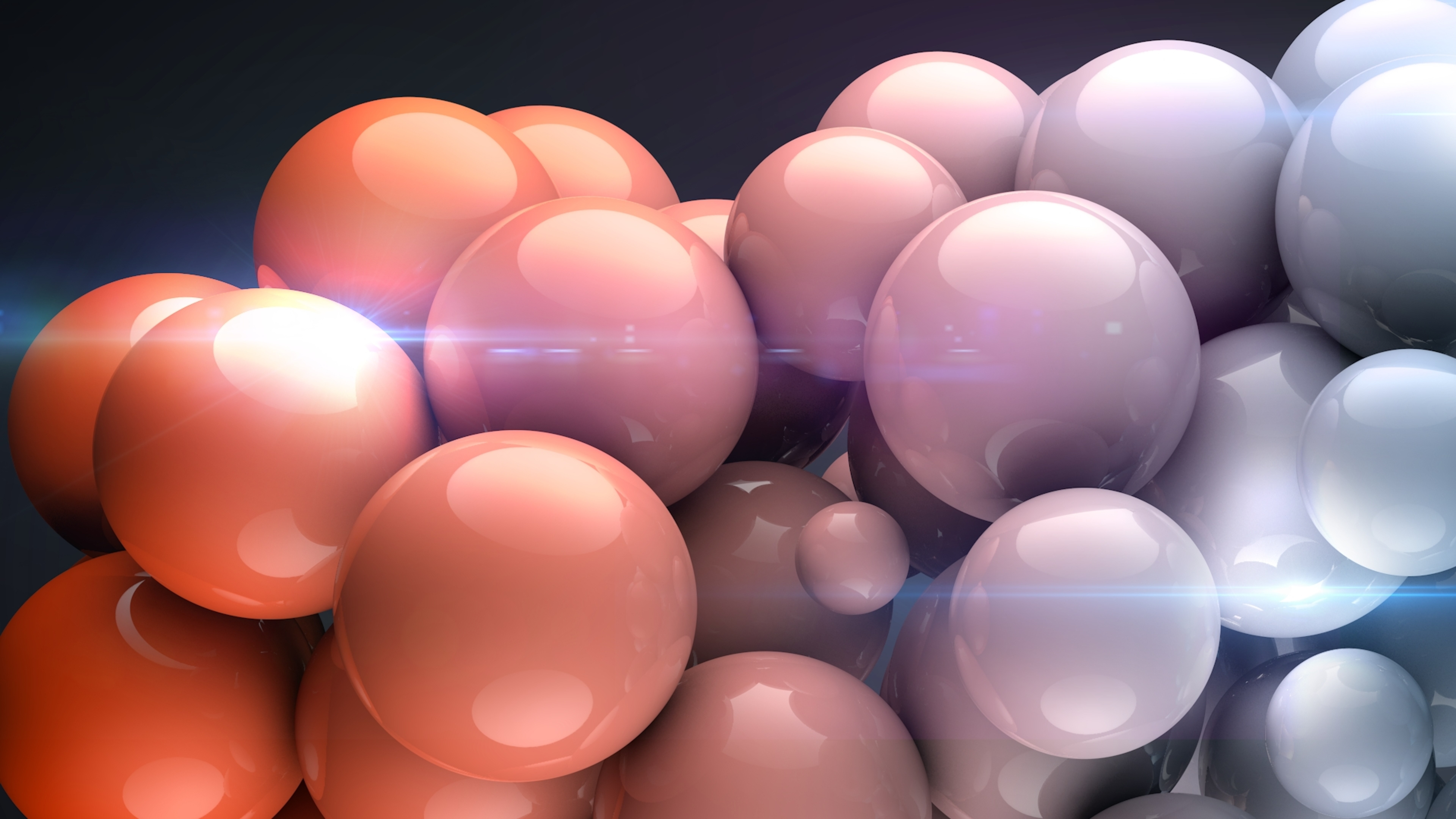 Abstract spheres in gradient colors HD Wallpaper