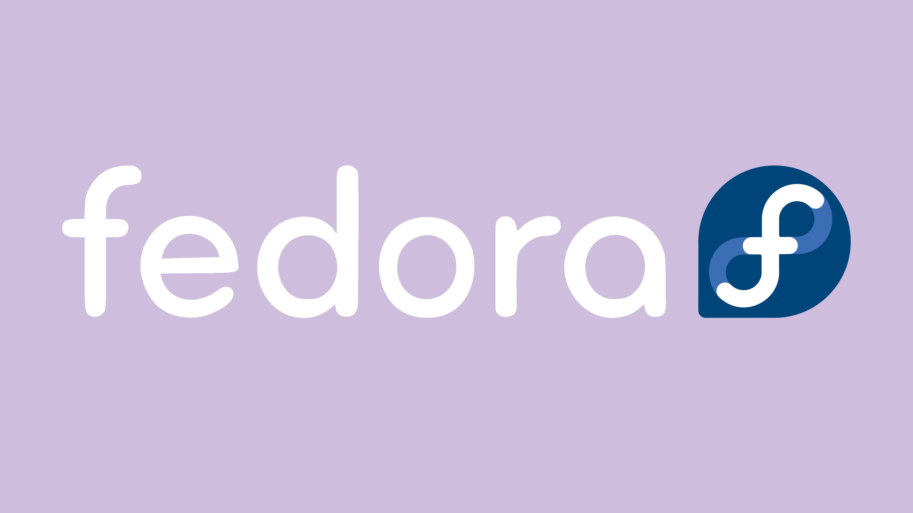 Fedora logo with text and symbol HD Wallpaper