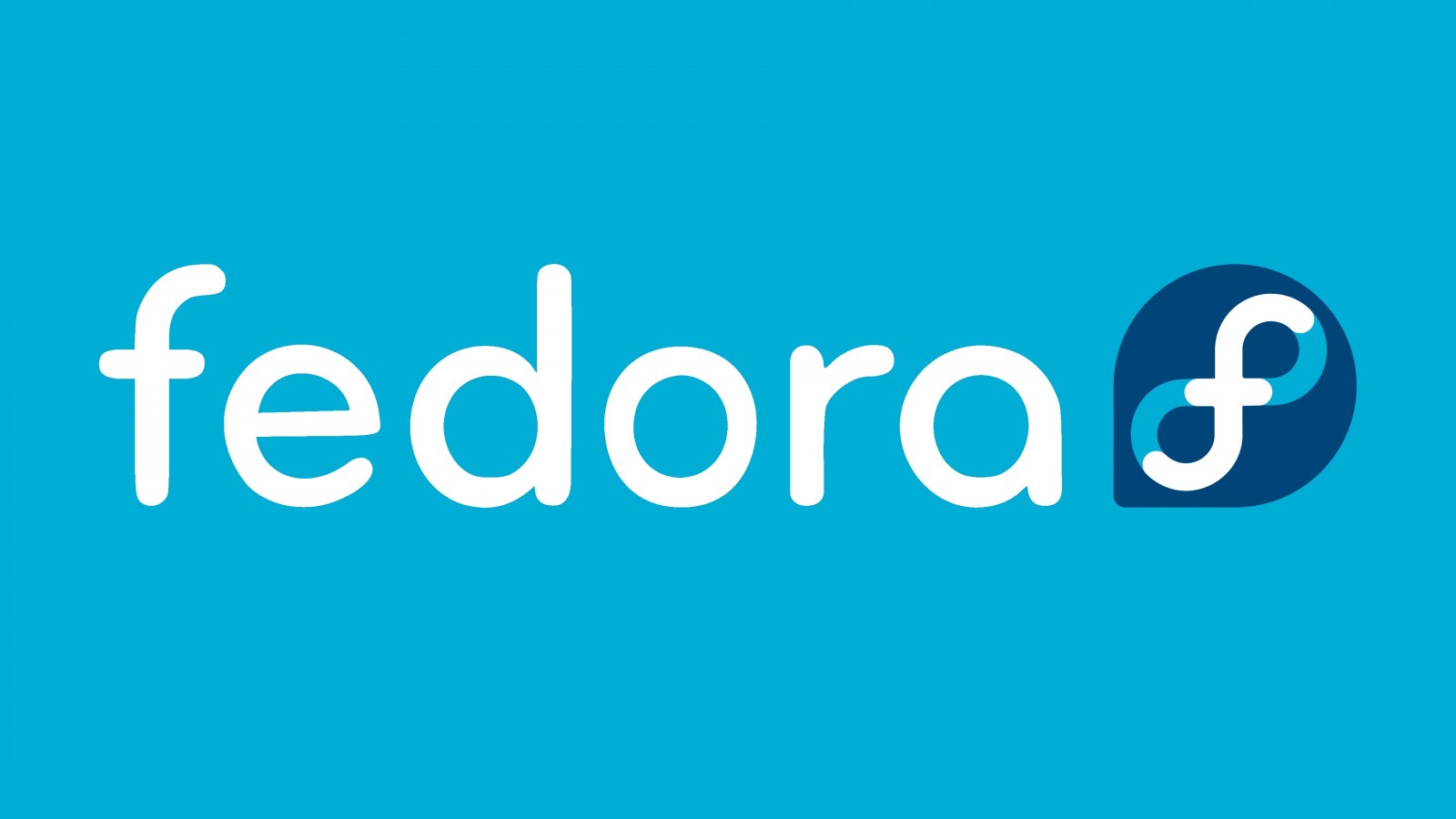 Fedora logo with text and infinity symbol HD Wallpaper