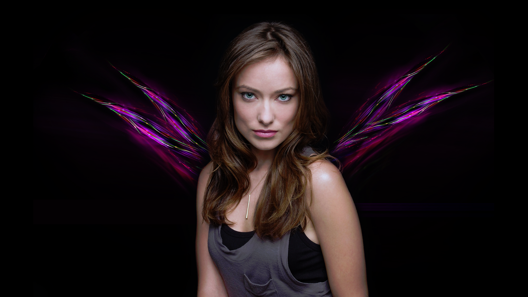 Olivia Wilde with abstract wings HD Wallpaper