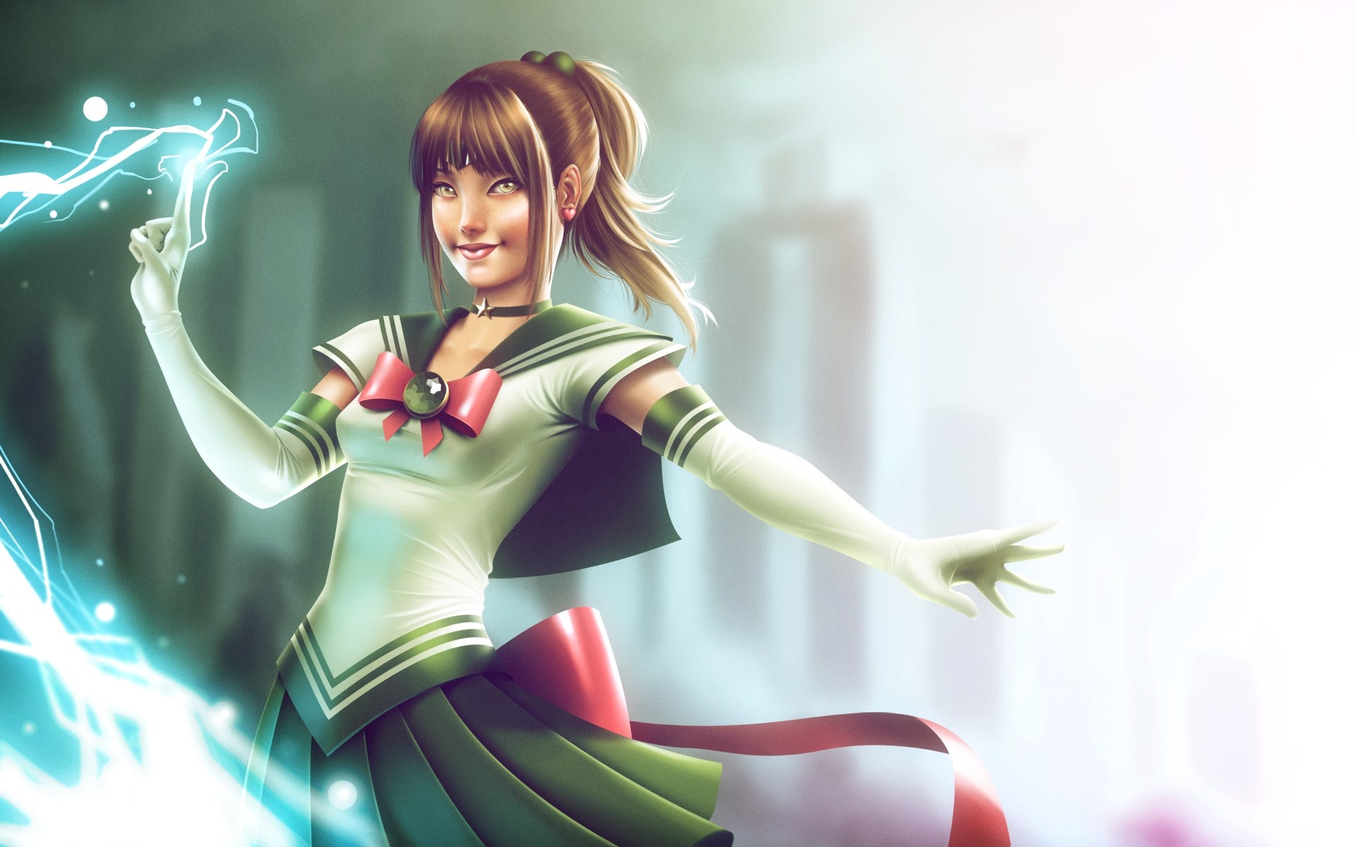 Sailor Jupiter Digital Anime Artwork HD Wallpaper