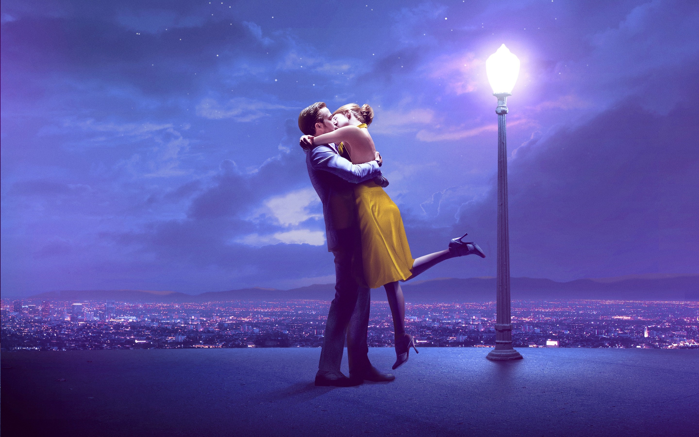 Emma Stone and Ryan Gosling from La La Land dancing HD Wallpaper