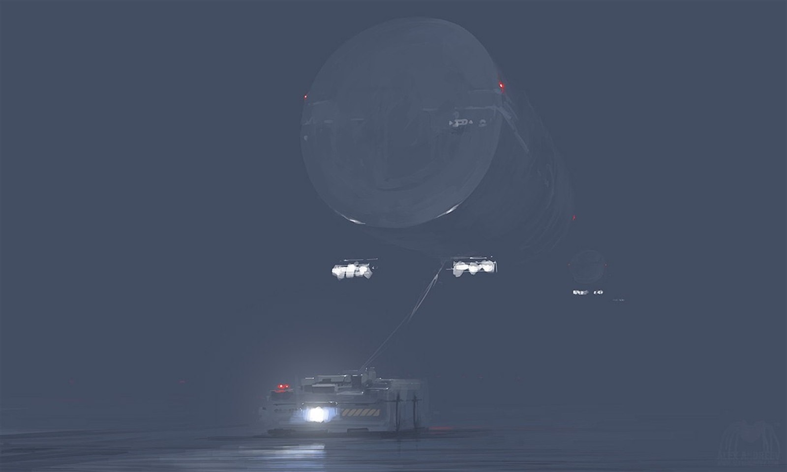 Concept art of a large cylindrical object in space HD Wallpaper